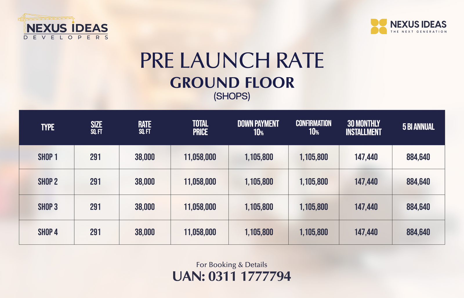 Nexus Square ground floor shops payment plan